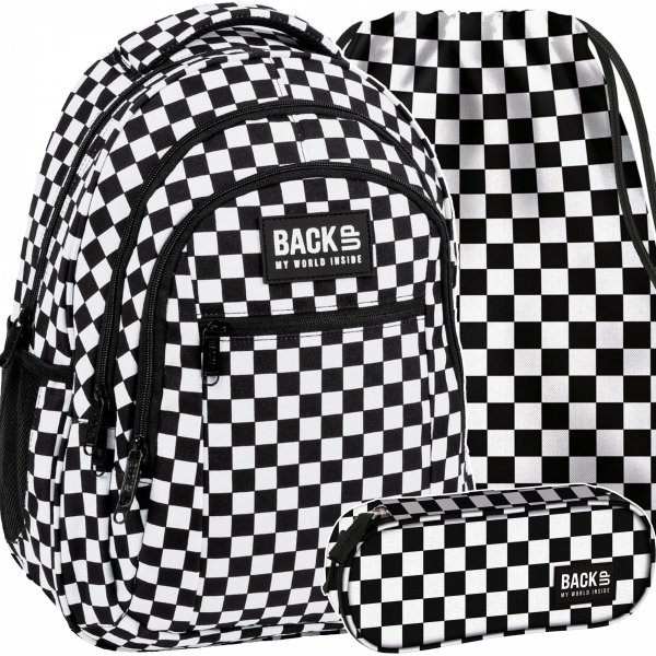 SZACHOWNICA SZKOLNY PLECAK BACKUP 3el MŁODZIEŻOWY KRATKA DO SZKOŁY DERFORM