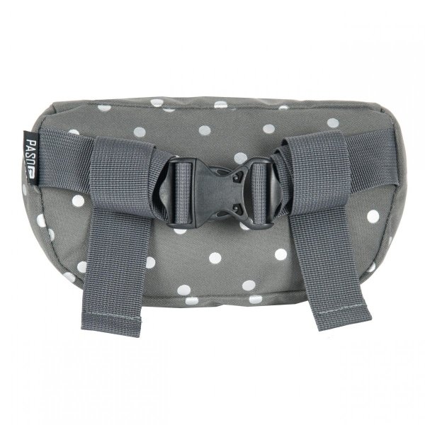 Szara Nerka Saszetka na Pas w Kropki Torebka Torba Biodrówka [17-510US]