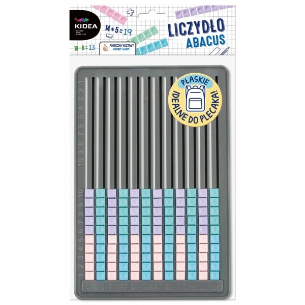 Liczydło do nauki liczenia dla dzieci szkolne płaskie plastikowe KIDEA