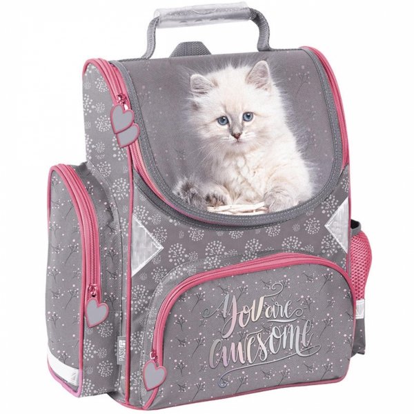 TORNISTER SZKOLNY KOTKI DLA DZIEWCZYNEK DO KLAS 1-4 Z KOTKIEM ZESTAW 3el