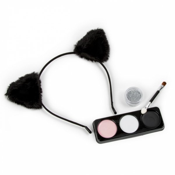 FARBY DO TWARZY KOMPLET Z OPASKĄ KOT KOTKI DLA DZIEWCZYNY [FDTZKOKA]