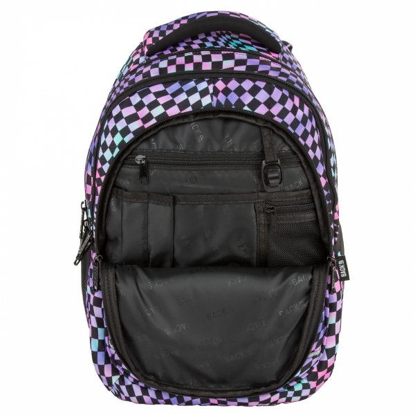 KOMPLET 3el PLECAK BACKUP SZKOLNY MŁODZIEŻOWY DZIEWCZĘCY SZACHOWNICA CRAZY