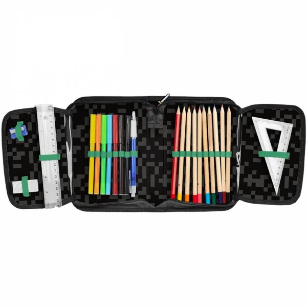 ZESTAW 3w1 TORNISTER SZKOLNY GAMING GAMER DLA CHŁOPAKÓW PODSTAWÓWKI PIKSELE