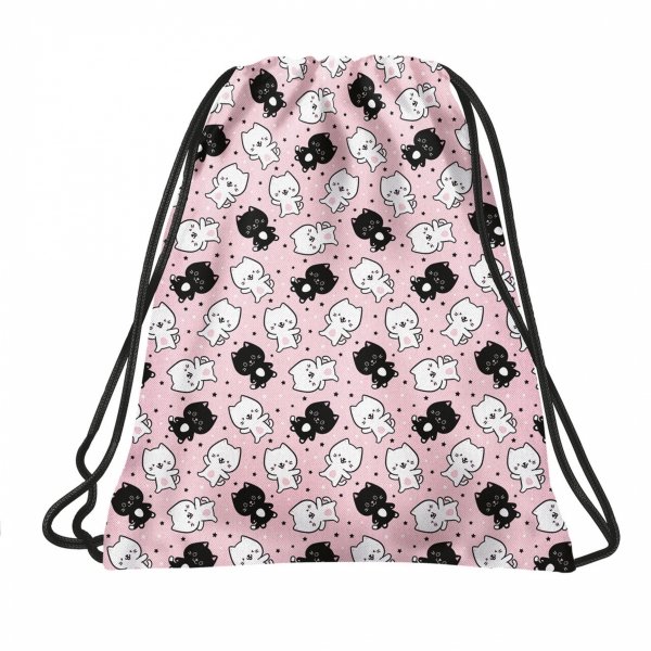 SZKOLNY KOMPLET 5w1 SZKOLNY PLECAK MŁODZIEŻOWY BACKUP Z KOTKAMI DZIEWCZĘCY