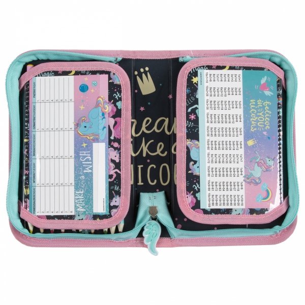 SZKOLNY TORNISTER DLA DZIEWCZYNY JEDNOROŻEC KOMPLET 5W1 UNICORN DERFORM