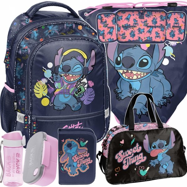 PLECAK STITCH ZESTAW 6w1 SZKOLNY DO PODSTAWÓWKI DZIEWCZĘCY DO KLAS 1-4