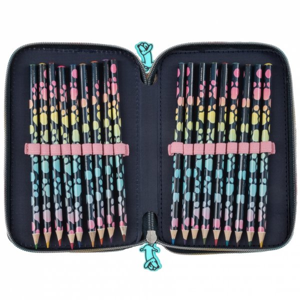 PIESEK PIÓRNIK SZKOLNY 3-KOMOROWY Z WYPOSAŻENIEM DOR DLA DZIEWCZYNEK