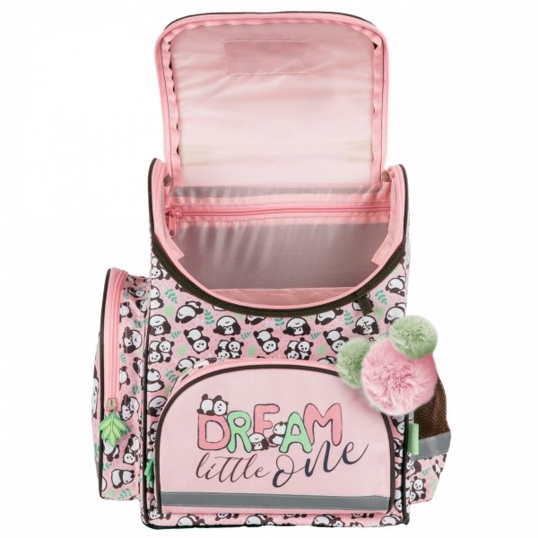 TORNISTER z PANDĄ SZKOLNY ZESTAW 3w1 DLA DZIEWCZYNY Z MISIEM DO 1 KLASY
