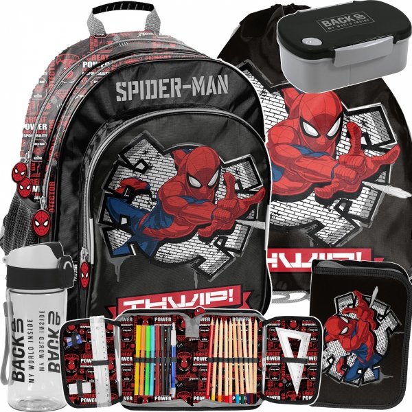 SPIDERMAN PLECAK DO KLAS 1-3 KOMPLET 5w1 MARVEL SZKOLNY PASO CHŁOPIĘCY