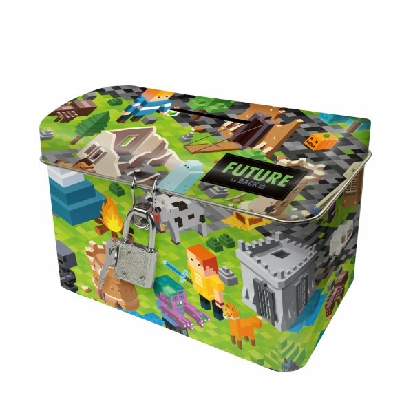 Minecraft Skarbonka z Kłódką Kuferek Game Gaming dla Chłopaków