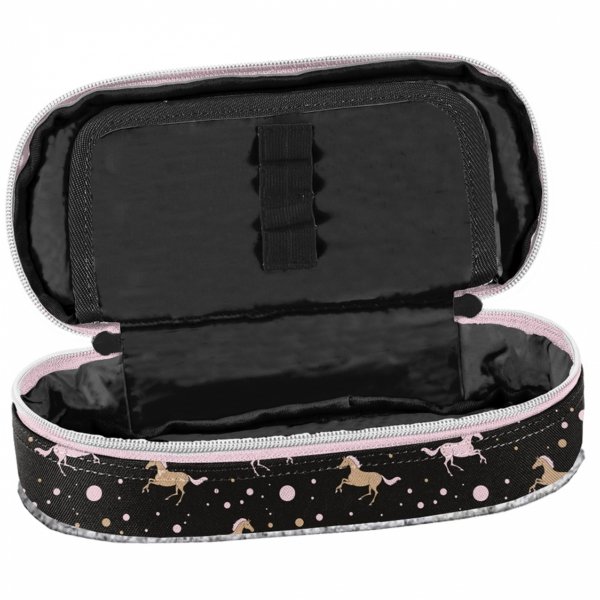 KOŃ PIÓRNIK DLA DZIEWCZYNY Z KONIEM SZKOLNY OTWIERANY Z KLAPKĄ HORSE PASO