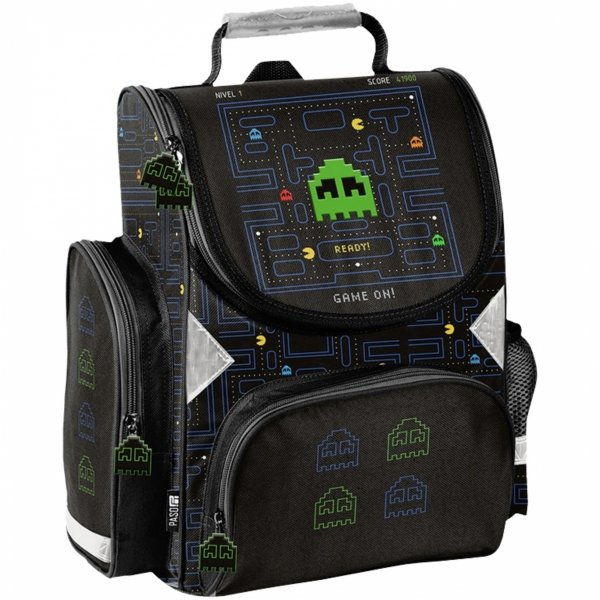 PAC-MAN TORNISTER SZKOLNY ZESTAW 5 ele. GAMING GAMER DLA CHŁOPAKÓW