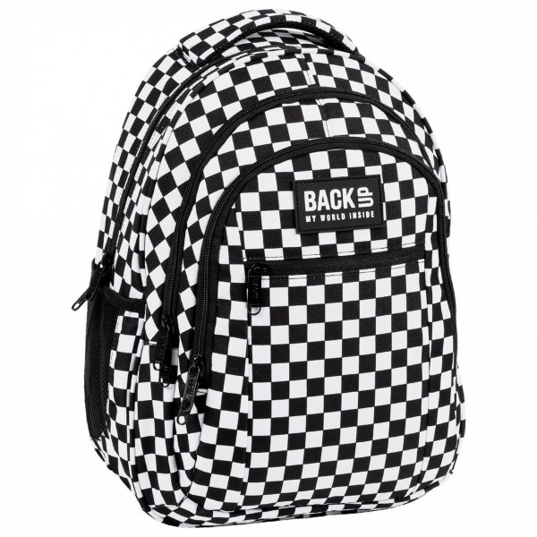 SZACHOWNICA PLECAK MŁODZIEŻOWY MODNY BACKUP SZKOLNY KRATKA DERFORM 4 komo.