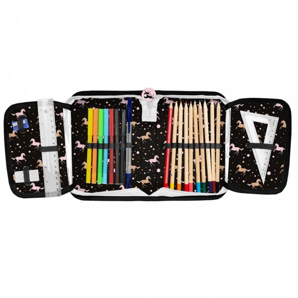 PLECAK KONIE SZKOLNY ZESTAW 3ele DO 1-3 KLASY PODSTAWÓWKI DZIEWCZĘCY KOŃ