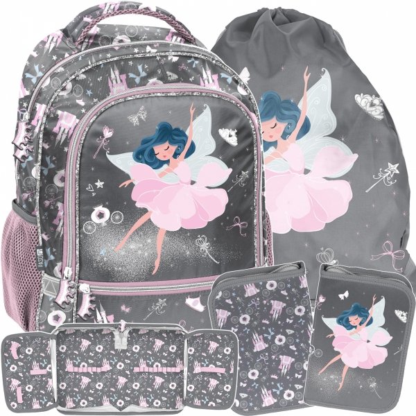 PLECAK SZKOLNY DO PODSTAWÓWKI BALETNICA PASO KOMPLET 3w1 DLA DZIEWCZYNEK