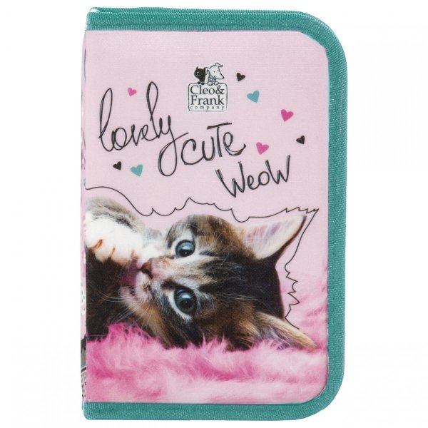 Dziewczęcy Piórnik Derform z kotkiem do Szkoły [PWJCF35]