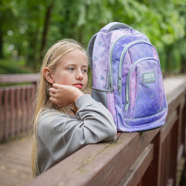 PLECAK SZKOLNY MŁODZIEŻOWY BACKUP DLA UCZENNICY TWINKLE KOMPLET 5ele. SERCA