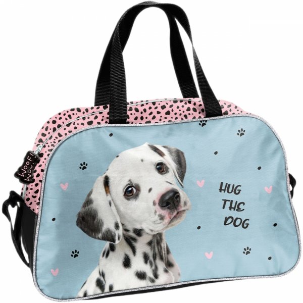 DALMATYŃCZYK TORBA SZKOLNA PIES NA BASEN SPORTOWA DLA DZIEWCZYNY Z PIESKIEM