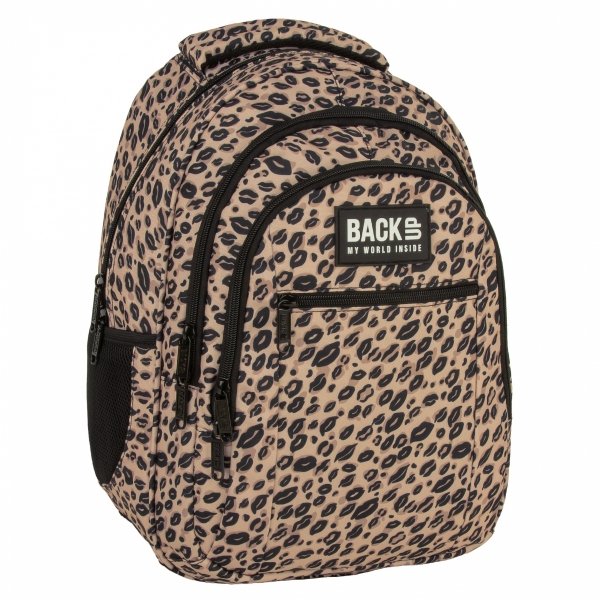 BACKUP MŁODZIEŻOWY SZKOLNY PLECAK PANTERKA KOMPLET 5el USTA DLA DZIEWCZYNY