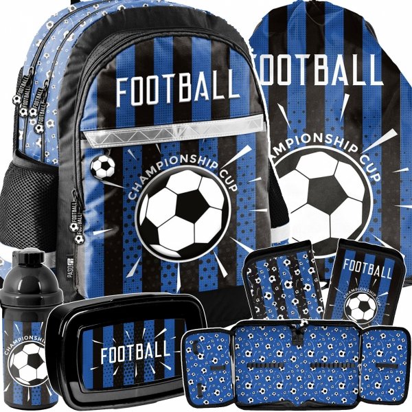 PLECAK SZKOLNY PIŁKA NOŻNA ZESTAW 5w1 DO PODSTAWÓWKI DLA CHŁOPAKA FOOTBALL