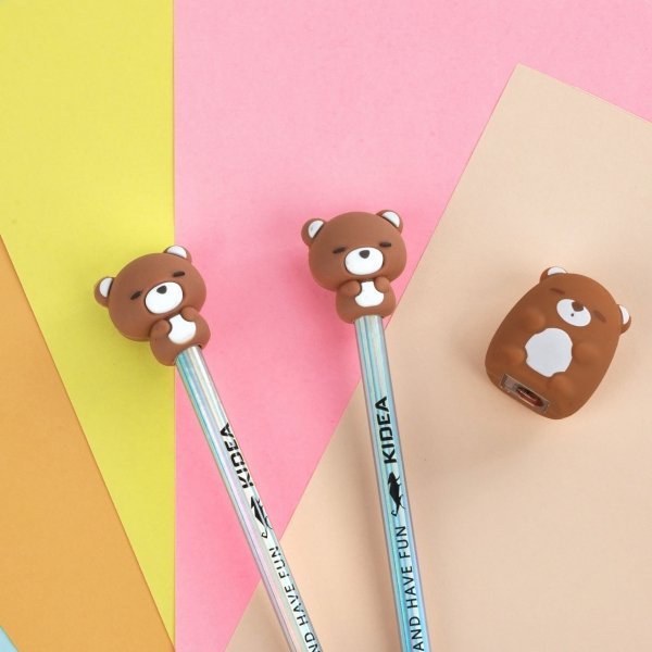 TEMPERÓWKA i 2x OŁÓWEK ZESTAW 3w1 MISIE DLA DZIECI KIDEA z MISIEM DO SZKOŁY