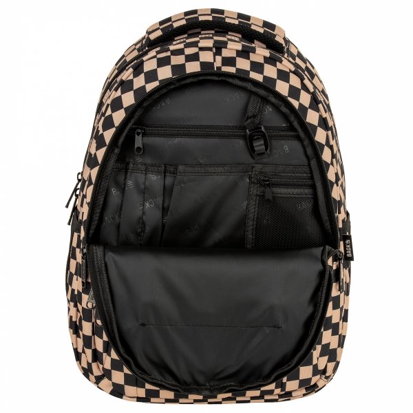 SZKOLNY PLECAK MŁODZIEŻOWY BACKUP KOMPLET 5w1 SZACHOWNICA BEŻOWA KRATA