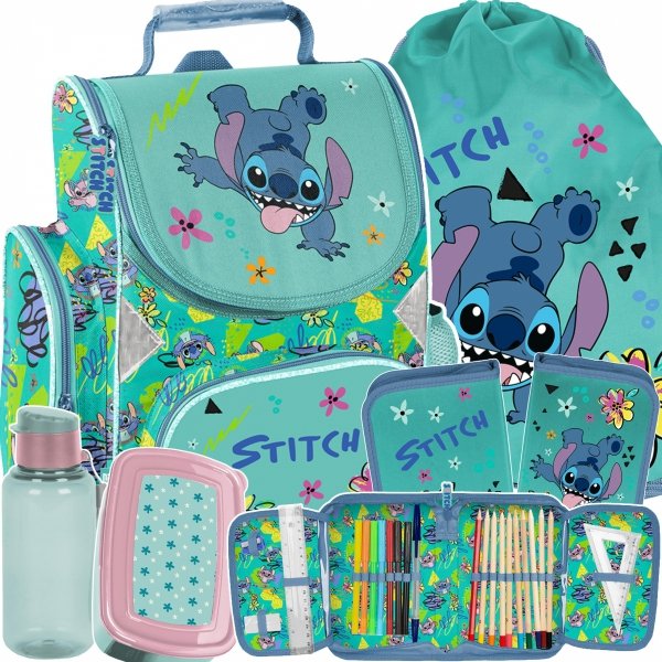 TORNISTER STITCH DO 1 KLASY DLA DZIEWCZYNEK ZESTAW 5 ele. LILO i STITCH