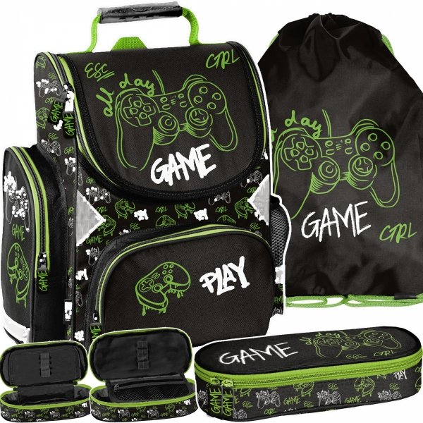 TORNISTER GAMEPAD GRA SZKOLNY GAMING GRY CHŁOPIĘCY DO KLAS 1-4 ZESTAW 3ele