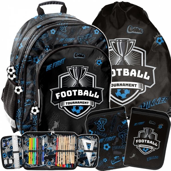 ZESTAW 3w1 FOOTBALL PLECAK SZKOLNY DO KLAS 1-3 PODSTAWÓWKI PASO PIŁKA NOŻNA