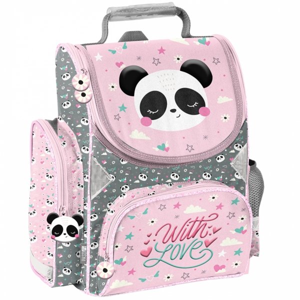 TORNISTER PANDA SZKOLNY DO 1 KLASY PODSTAWÓWKI DLA DZIEWCZYNY KOMPLET 5 ele