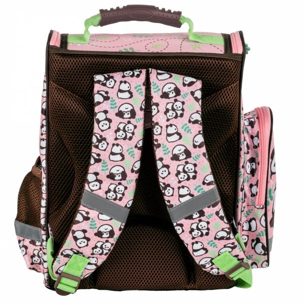 TORNISTER z PANDĄ SZKOLNY ZESTAW 5w1 DLA DZIEWCZYNY Z MISIEM DO 1 KLASY