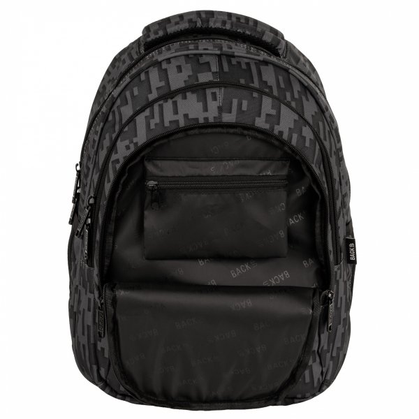 ZESTAW 3ele PLECAK MŁODZIEŻOWY BACKUP SZKOLNY DERFORM 4 komorowy CZARNY