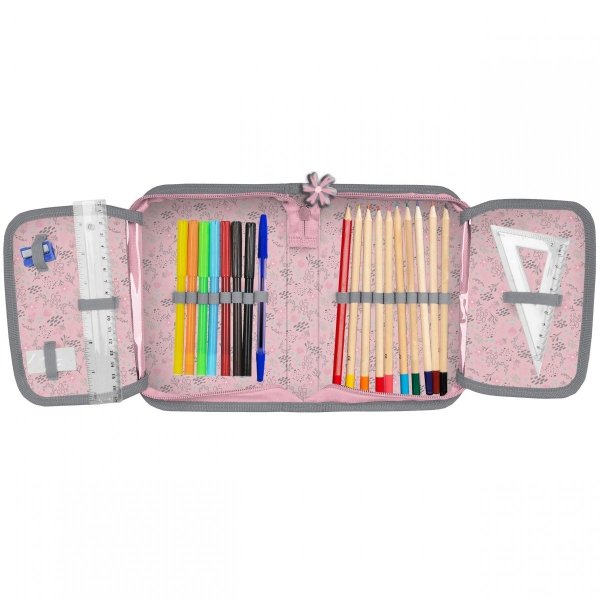 Nowoczesny Piórnik z Wyposażeniem Dziewczęcy z Konikami [PP21HO-001]