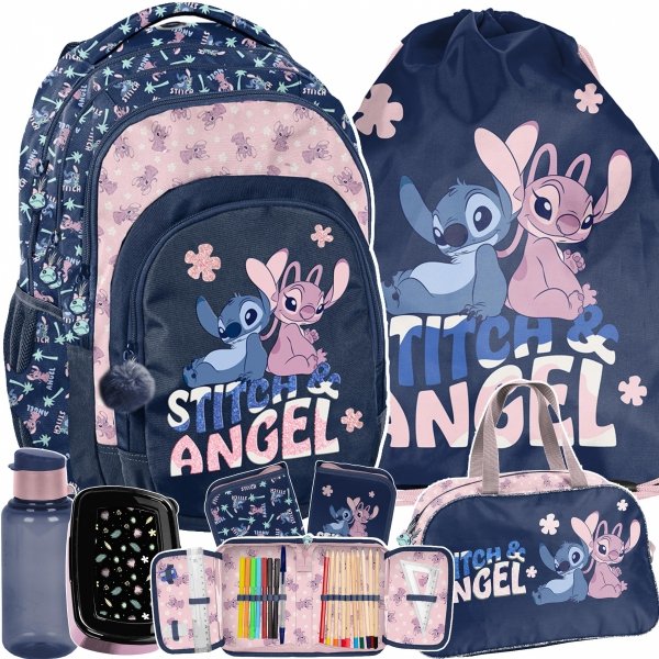 KOMPLET 6w1 STICH PLECAK SZKOLNY TORNISTER LILO i STITCH PASO DZIEWCZĘCY