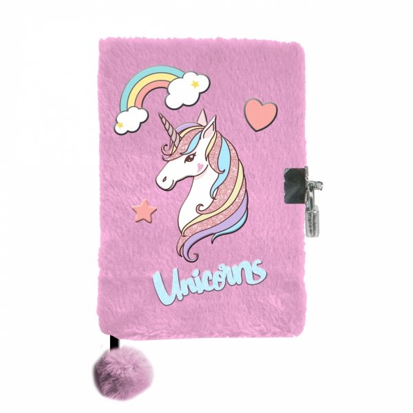 JEDNOROŻEC PLUSZOWY PAMIĘTNIK DLA DZIEWCZYNY WŁOCHACZ na KLUCZYK UNICORN