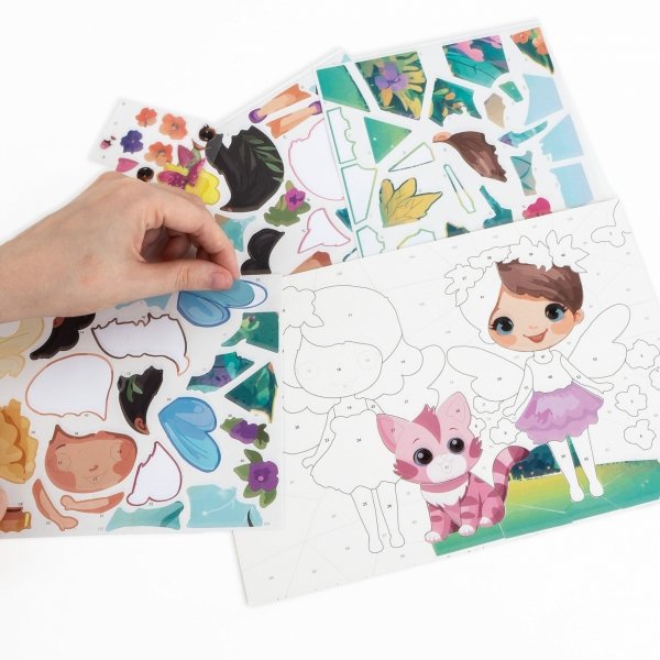 WYKLEJANKA PO NUMERACH ZESTAW KREATYWNY WRÓŻKA KOTEK MAGIC KIDEA