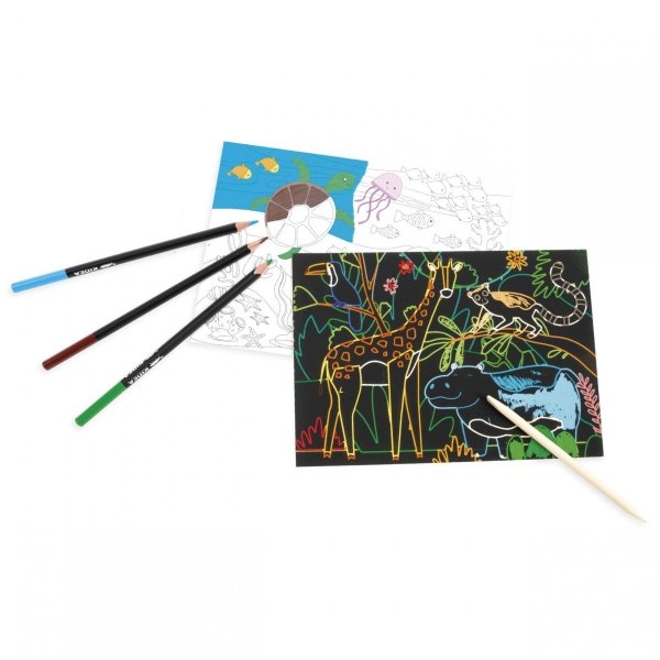 Wydrapywanka Kolorowanka 2w1 Zwierzęta 6 Kar+rysik [WYKKA]