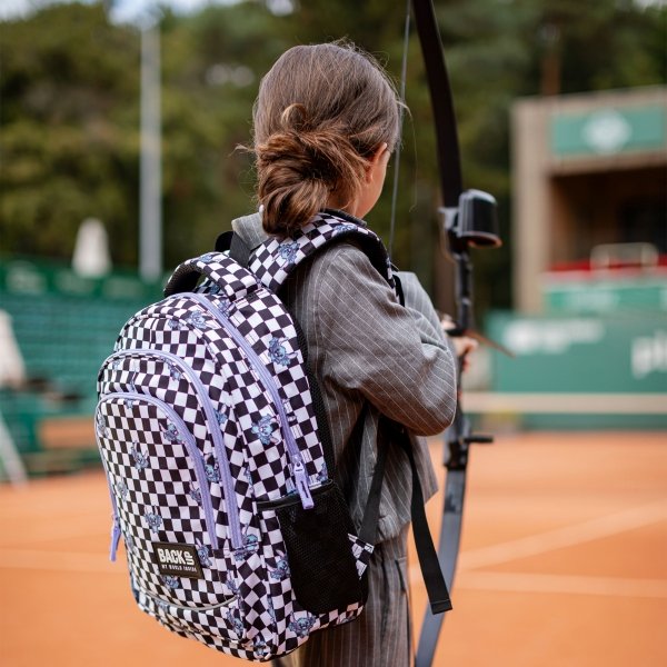 PLECAK BACKUP SZKOLNY MŁODZIEŻOWY DLA DZIEWCZYNY SZACHOWNICA FUZZ KRATA