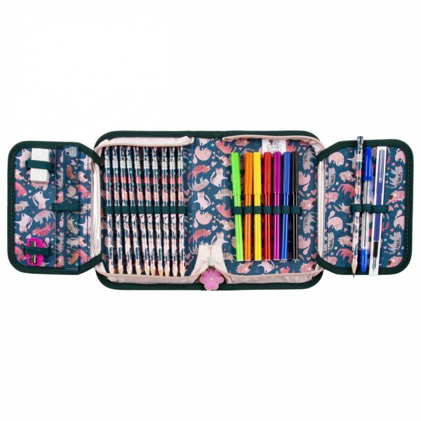 Kot Dziewczęcy Piórnik Derform z kotkiem do Szkoły Podstawowej [PWJCF41]