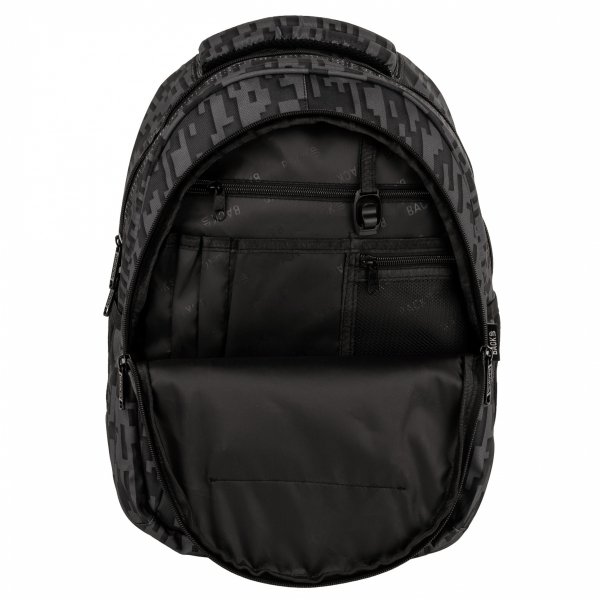 ZESTAW 3ele PLECAK MŁODZIEŻOWY BACKUP SZKOLNY DERFORM 4 komorowy CZARNY