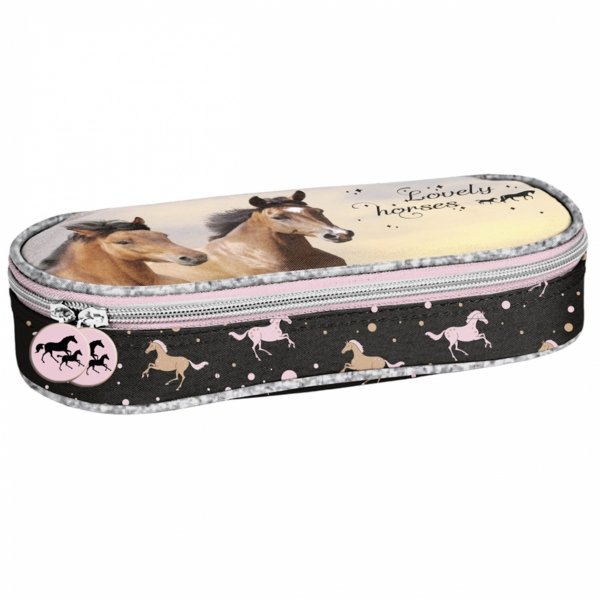 KOŃ PIÓRNIK DLA DZIEWCZYNY Z KONIEM SZKOLNY OTWIERANY Z KLAPKĄ HORSE PASO