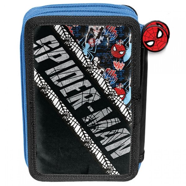 Piórnik Spiderman Szkolny Dwukomorowy dla Chłopaka Paso [SPW-P022BW]