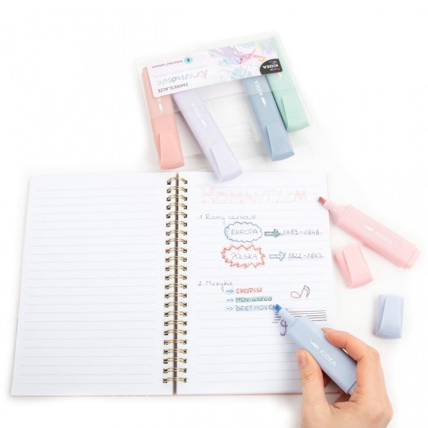 Zakreślacze Kremowe 6 Kolorów Kidea Etui Markery Kidea [ZK6KA]