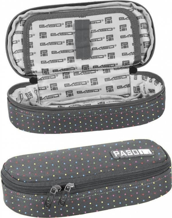 Szary Piórnik Kropki dla Dziewczyny Młodzieżowy Szkolny [PPMQ19-013]