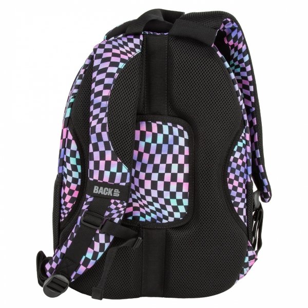 KOMPLET 3el PLECAK BACKUP SZKOLNY MŁODZIEŻOWY DZIEWCZĘCY SZACHOWNICA CRAZY