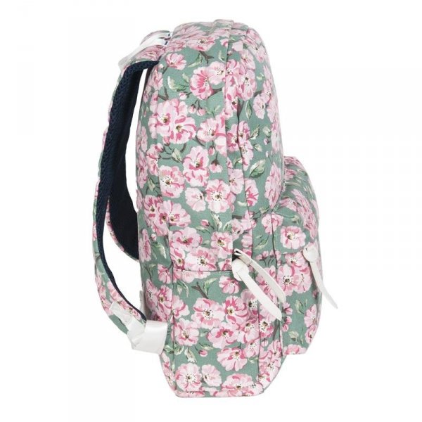 Plecak Vintage dla Dziewczyny Młodzieżowy Szkolny Kwiaty na Zielonym Tle 17-223E