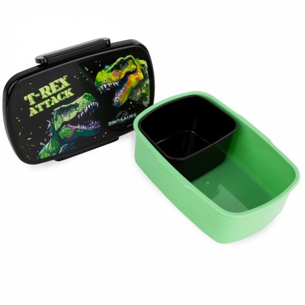 PLECAK DINOZAURY SZKOLNY DO 1 KLASY KOMPLET 5ele TORNISTER TYRANOZAUR T-REX
