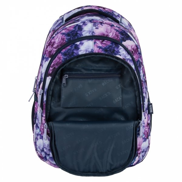 KOMPLET 5w1 PLECAK KWIATY  MŁODZIEŻOWY BACKUP DLA DZIEWCZYNY SZKOLNY VIOLET