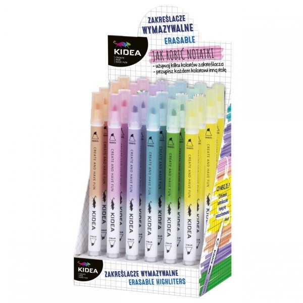Kidea Zakreślacze Wymazywalne Pastelowe 6 szt Pisaki [ZWAKAD]
