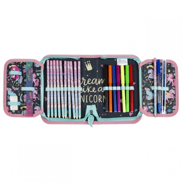 PLECAK JEDNOROŻEC SZKOLNY DO 1 KLASY KOMPLET 5w1 DZIEWCZĘCY UNICORN DERFORM